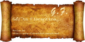 Gáts Florentina névjegykártya